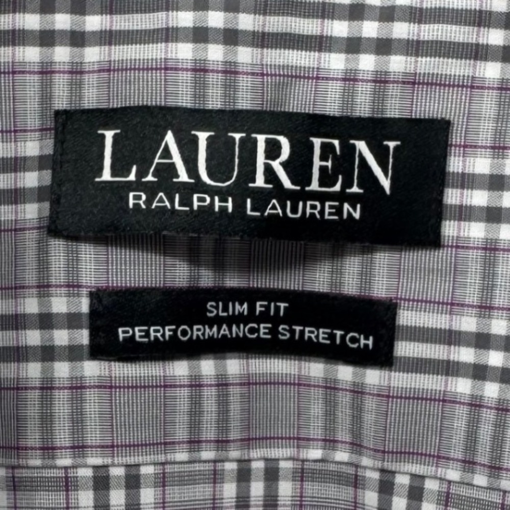 Lauren Ralph Lauren Mens XL Slim Fit Performance Stretch Plaid Dress Shirt NWT - Picture 4 of 10